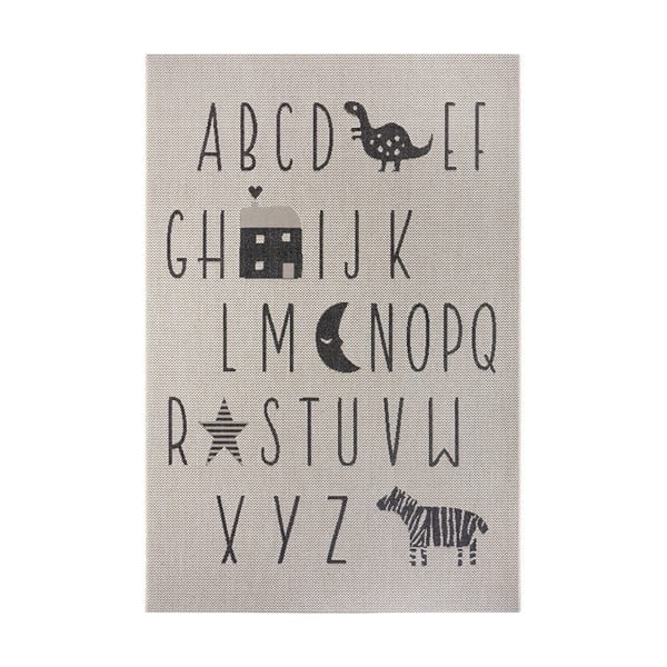 Letters krémszínű -szürke szőnyeg gyerekeknek, 120x170 cm - Ragami