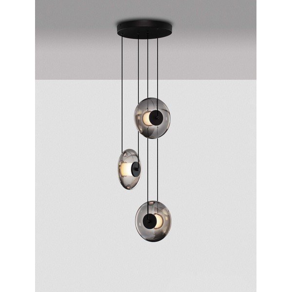 Matt fekete üveg LED dimmelhető függőlámpa ø 35 cm Ballet – Nova Luce-image-4