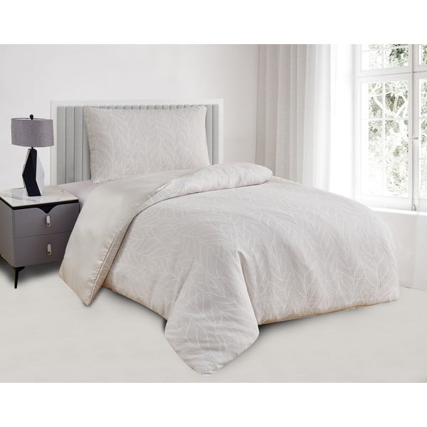 Bézs egyszemélyes jacquard ágyneműhuzat 140x200 cm Florida – My House-image-1