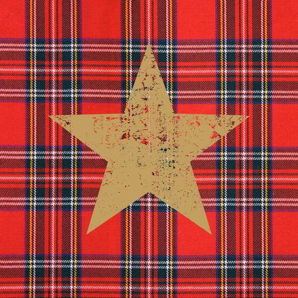 Tartan Star Red 10 db-os papírszalvéta szett karácsonyi motívummal - PPD