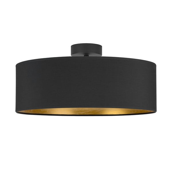Tres XL fekete mennyezeti lámpa aranyszínű részletekkel, ⌀ 45 cm - Sotto Luce