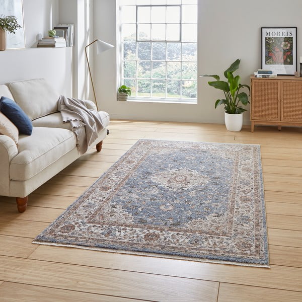 Kék-bézs futószőnyeg 80x300 cm Vintage – Think Rugs-image-1
