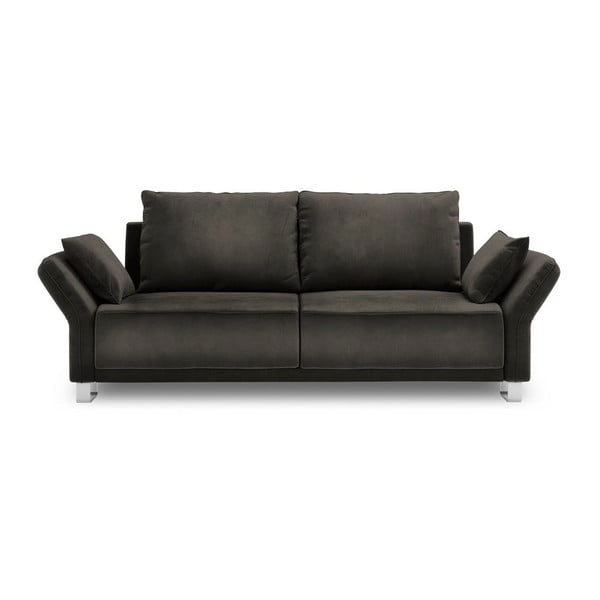 Pyxis sötétbarna háromszemélyes kinyitható kanapé bársony kárpittal - Windsor & Co Sofas