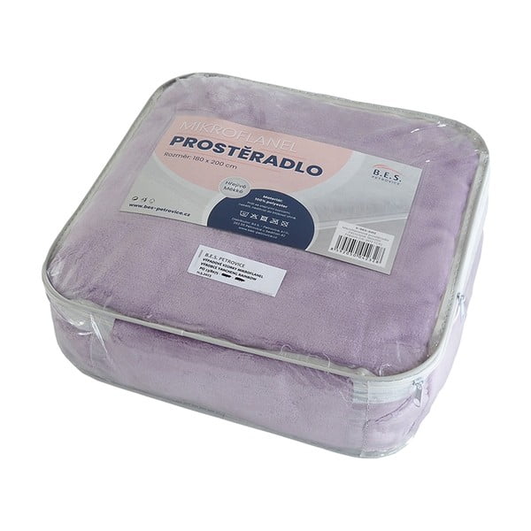 Lila mikroflanel lepedő 90x200 cm Exclusive – B.E.S.-image-1
