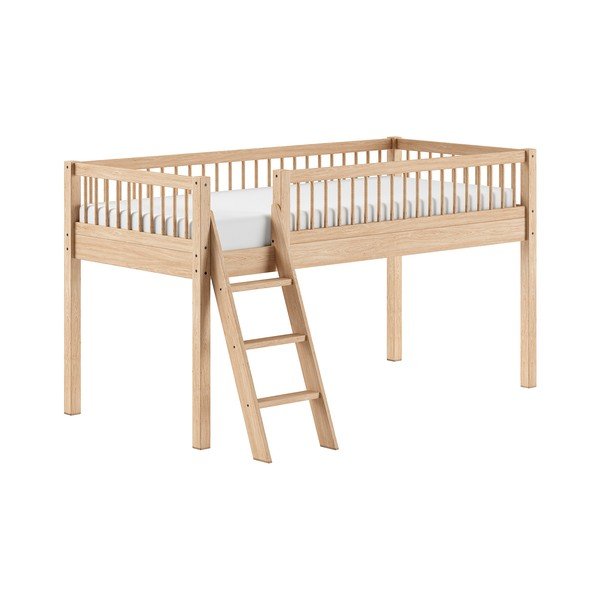 Natúr színű bükkfa galéria gyerekágy ágyráccsal 90x200 cm Forrest – Vipack