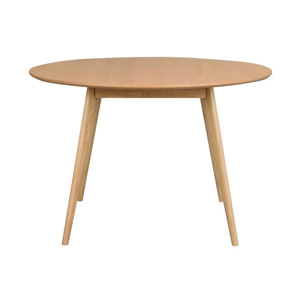 Kerek étkezőasztal tölgyfa dekoros asztallappal 115x115 cm Yumi - Rowico-image-4