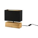 Fekete-natúr színű asztali lámpa textil búrával (magasság 30 cm) Woody – Reality