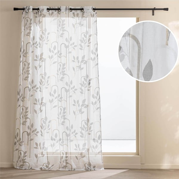 Szürke voile fényáteresztő függöny 140x240 cm Roseris – douceur d'intérieur-image-4