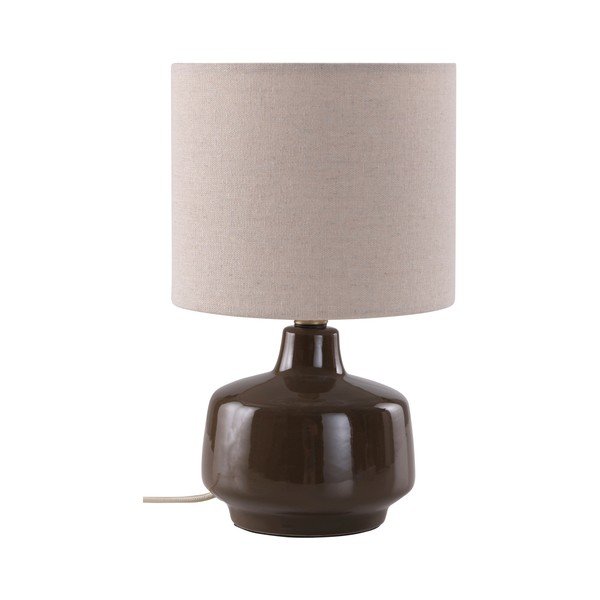 Barna-krémszínű kerámia asztali lámpa (magasság 29 cm) Laila – Jotex