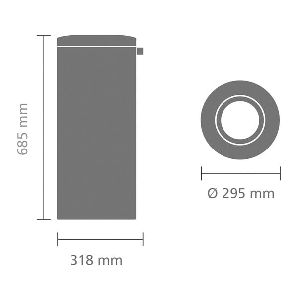 Matt ezüstszínű acél szemetes 30 l Flame Guard – Brabantia-image-4