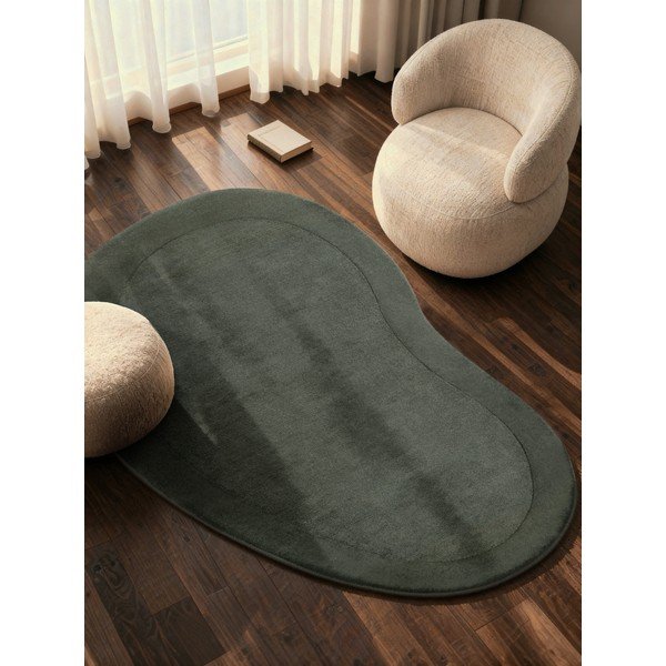 Sötétzöld kézi szövésű gyapjúkeverék szőnyeg 125x200 cm Kari Organic – Villeroy&Boch-image-1