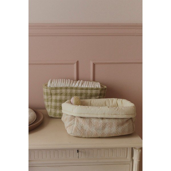 Világoszöld textil játéktároló kosár 30x20x20 cm Swan Matcha – Lorena Canals-image-2