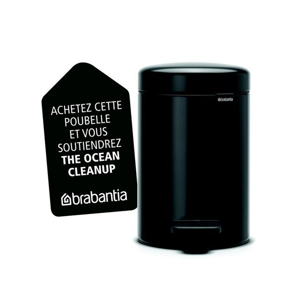 Newicon fekete pedálos szemeteskosár, 3 liter - Brabantia-image-1