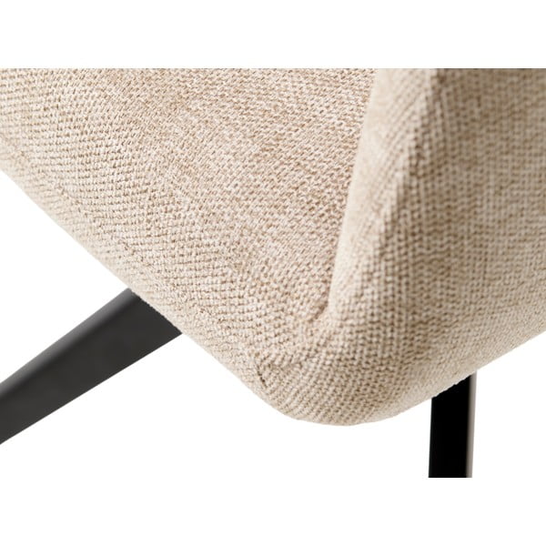 Krémszínű kárpitozott karfás étkezőfotel Roxana – Unique Furniture-image-3