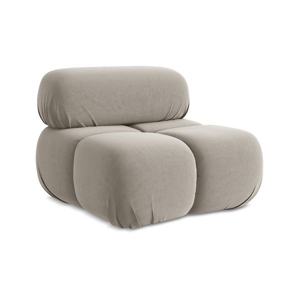 Bézs bársony kanapé modul Lokua – Makamii-image-1