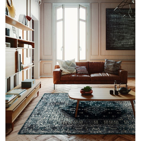 Petróleumkék gyapjú szőnyeg 160x240 cm Eve – Agnella-image-1