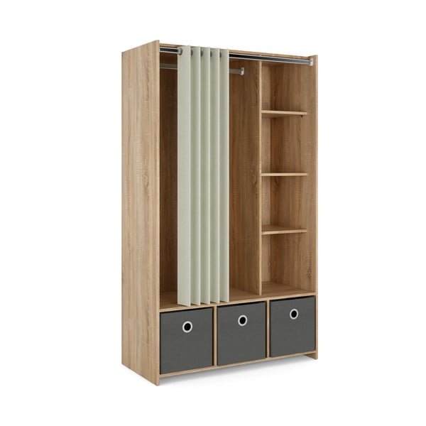 Ruhásszekrény tölgyfa dekorral 105x180 cm - Tvilum-image-3