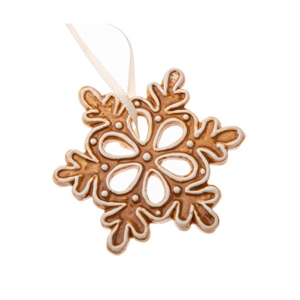 Kerámia karácsonyfadísz ø 6 cm Gingerbread Flake – Dakls