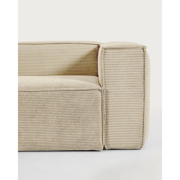 Bézs kordbársony kanapé 240 cm Blok – Kave Home-image-2