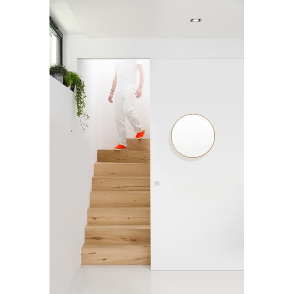 Glance fali tükör tölgyfa kerettel, ø 45 cm - Wireworks-image-1