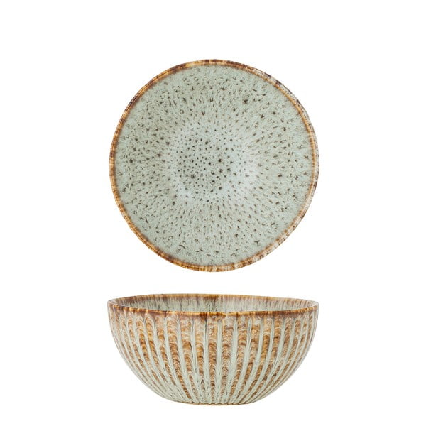 Kék-bézs kőedény szervírozó tálka 200 ml Fleur – Bloomingville