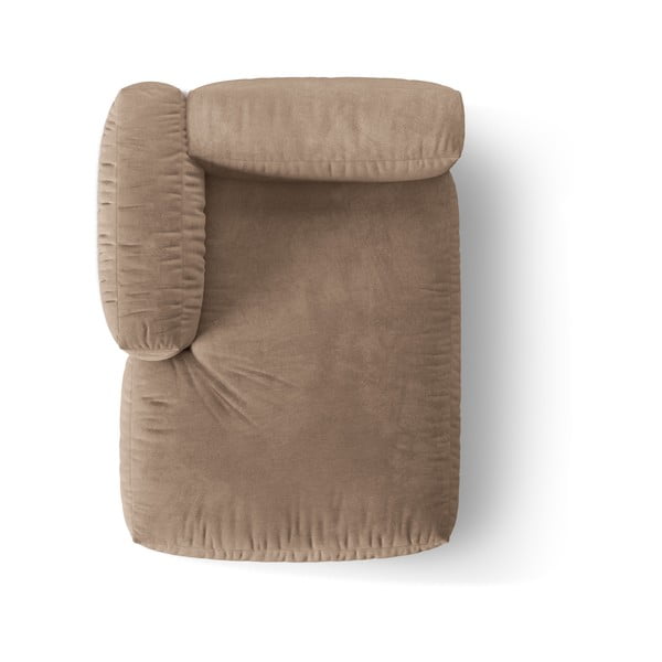 Világosbarna bársony kanapé modul (bal oldali) Martina – Micadoni -image-3