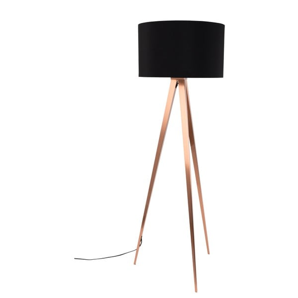 Tripod fekete állólámpa rézszínű lábakkal - Zuiver