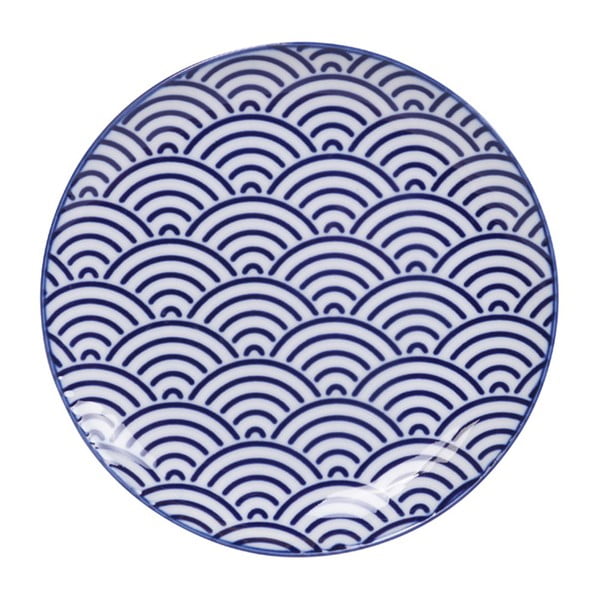 Wave kék porcelántányér, ø 16 cm - Tokyo Design Studio