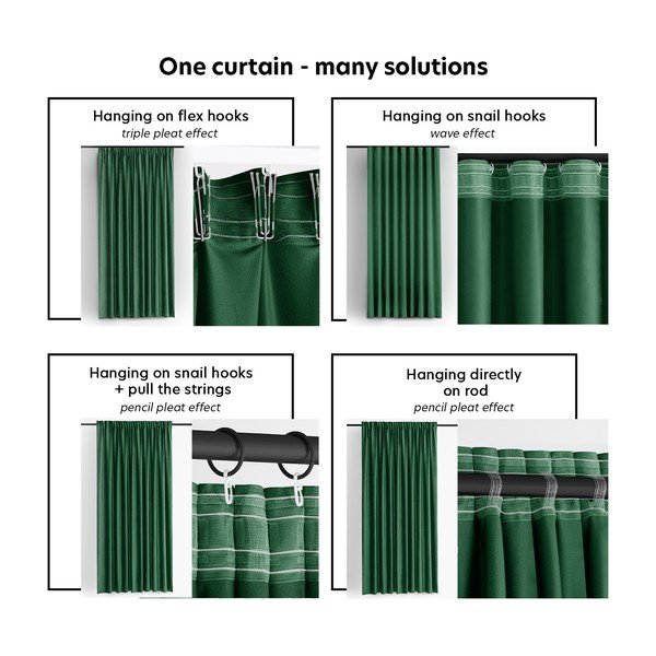 Zöld bársony dimout (részleges sötétítő) függöny 265x225 cm Velto – Filumi-image-4