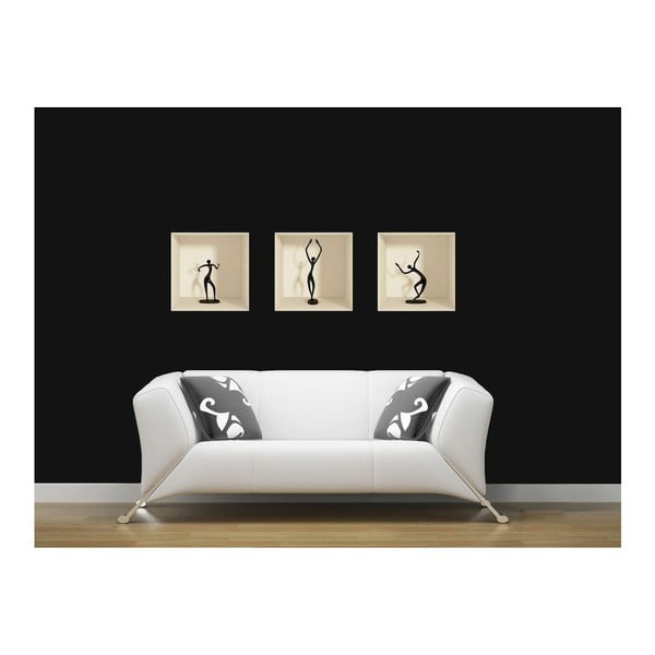 Dancing Figures 3D hatású 3 db-os falmatrica szett - Ambiance-image-2