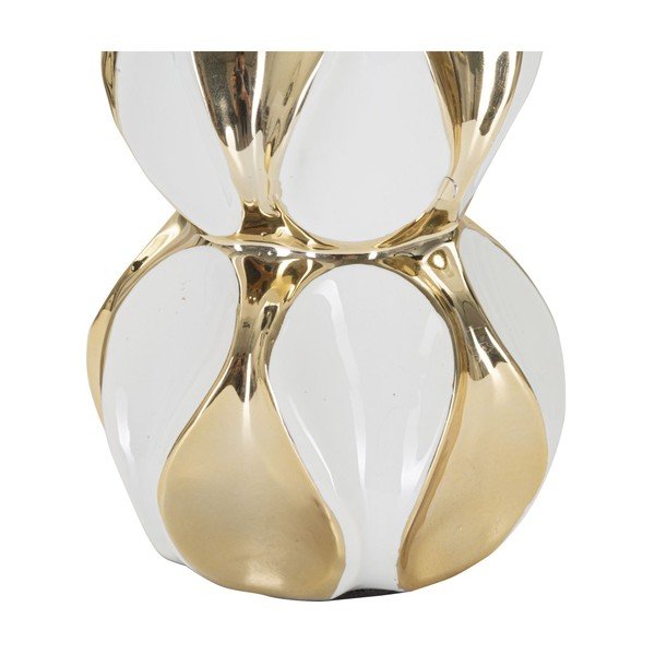 Fehér-aranyszínű kerámia asztali lámpa textil búrával (magasság 46 cm) Glam Balls – Mauro Ferretti-image-4