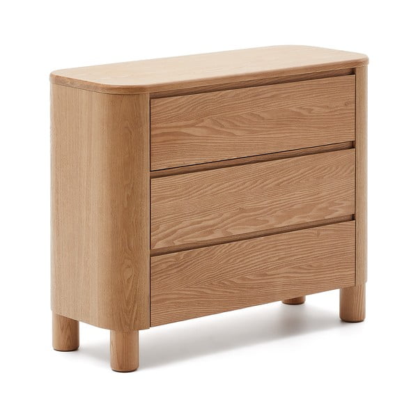 Natúr színű komód kőrisfa dekorral 120x80x40 cm Salaya – Kave Home-image-2