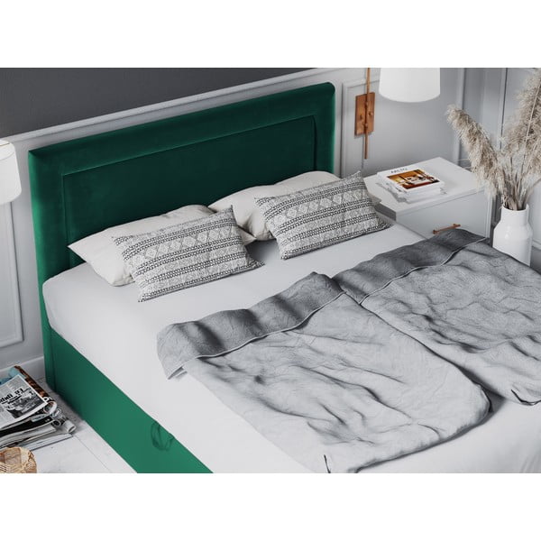 Yucca zöld bársony kétszemélyes ágy, 200 x 200 cm - Mazzini Beds-image-4