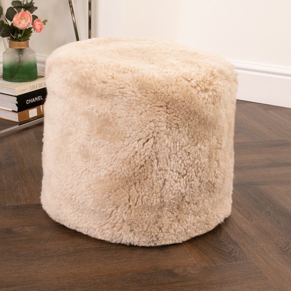 Krémszínű bárányszőrme puff - Native Natural-image-1