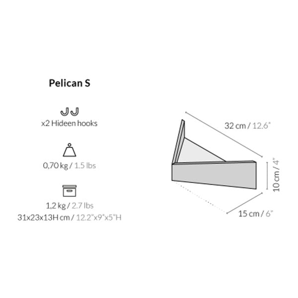 Pelican Walnut S+M multifunkciós fali polc, 2 db - Woodendot-image-4