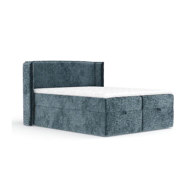 Kék ágyneműtartós boxspring ágy 160x200 cm Passion – Maison de Rêve