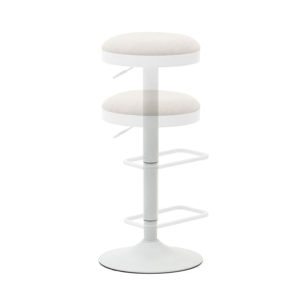 Bézs kárpitozott állítható magasságú bárszék szett 2 db-os (ülésmagasság 53,5 cm) Zaib – Kave Home-image-2