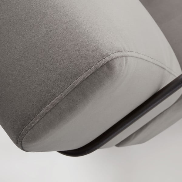 Gamer szürke bársony fotel - Kave Home-image-4