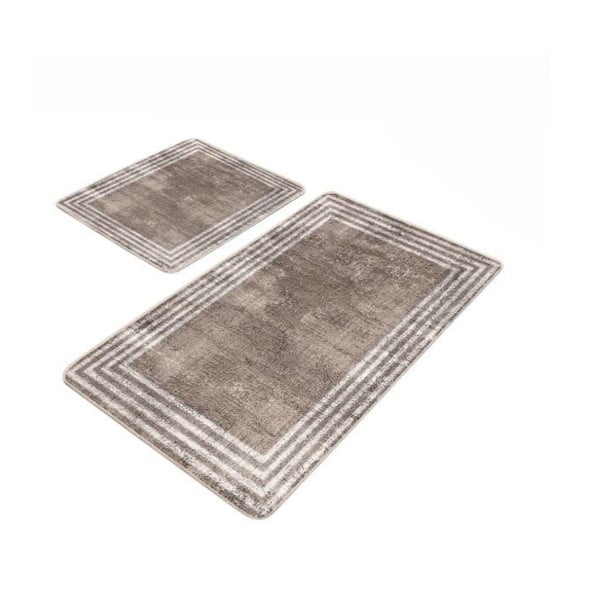 Barna bársony fürdőszobai kilépő szett 2 db-os 60x100 cm – Mila Home