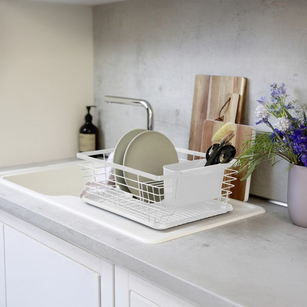 Fehér fém edényszárító 36x30 cm Drip – Wenko-image-1