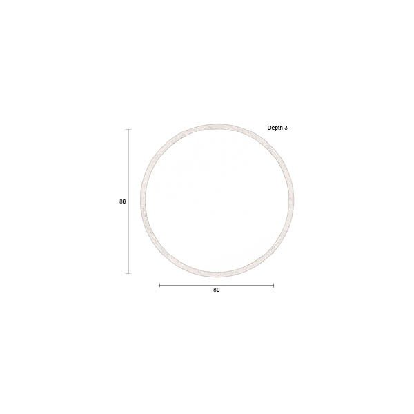 Fali tükör tömörfa kerettel ø 80 cm Gale – Dutchbone-image-4