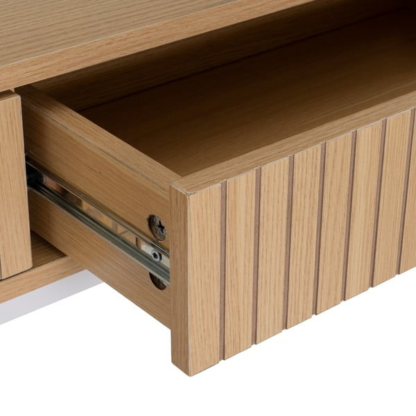 Natúr színű konzolasztal tölgyfa dekorral 30x100 cm Mid-Lines – Casa Selección-image-3