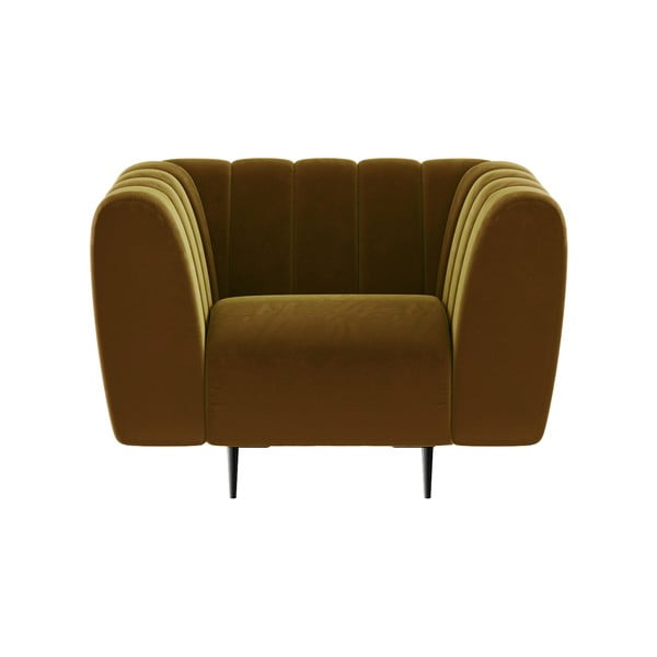 Shel mézsárga bársony fotel - Ghado-image-4