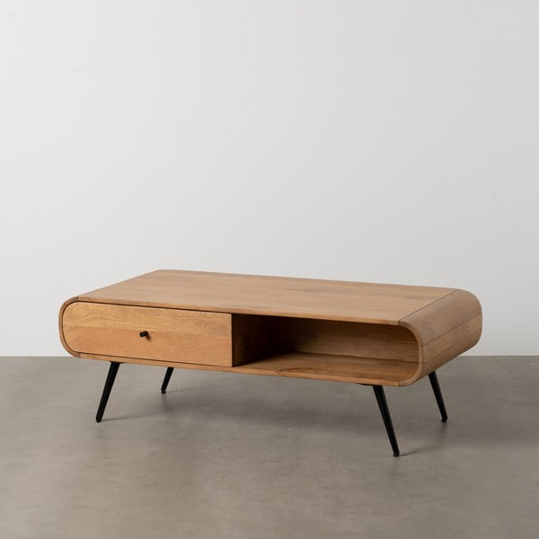 Natúr színű mindifa dohányzóasztal 60x120 cm Mahón – Ixia-image-2