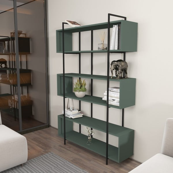 Zöld könyvespolc 120x180 cm Bruti – Kalune Design-image-3