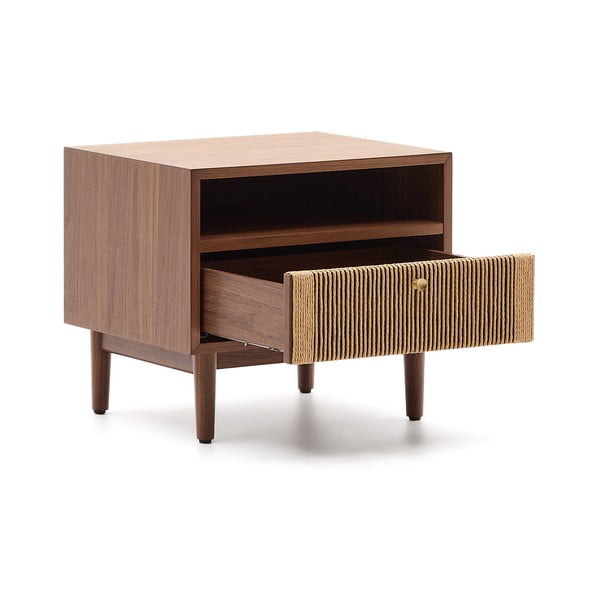 Barna éjjeliszekrény diófa dekorral Elan – Kave Home-image-3