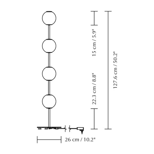 Sárgaréz színű LED dimmelhető állólámpa üveg búrával (magasság 128 cm) Audrey Floor – UMAGE-image-4