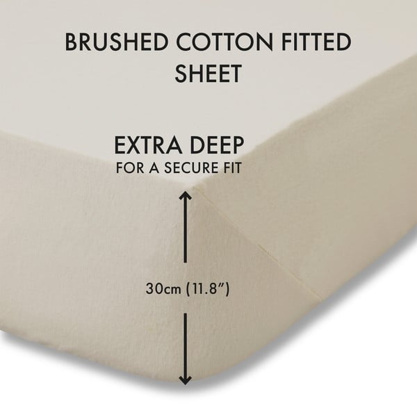 Bézs pamut lepedő 90x190 cm – Catherine Lansfield-image-3