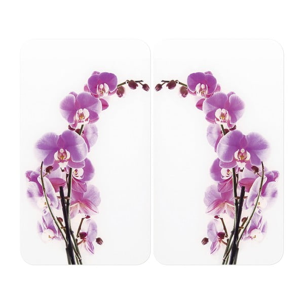 Edzett üveg tűzhely fedőlap szett 2 db-os 30x52 cm Orchid – Wenko