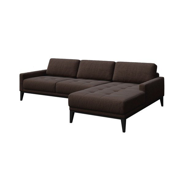 Musso Tufted barna kanapé jobboldali fekvőfotellel - MESONICA-image-2